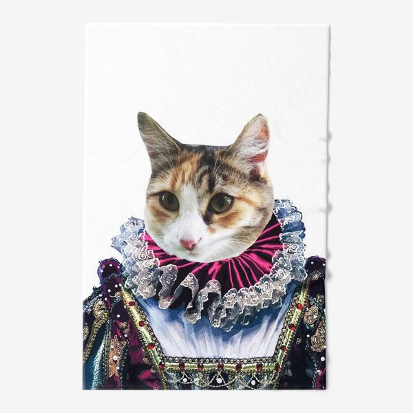 Полотенце «Cat Царица кошка дама карты коллаж»