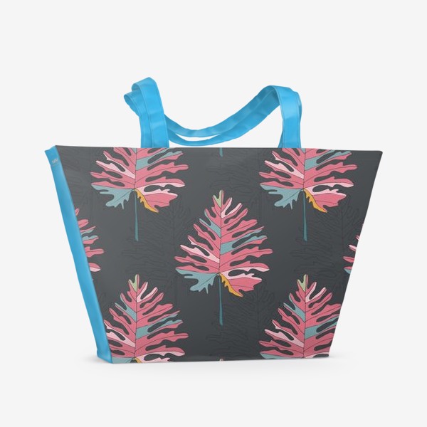 Пляжная сумка «Пальмовые листья на темном»