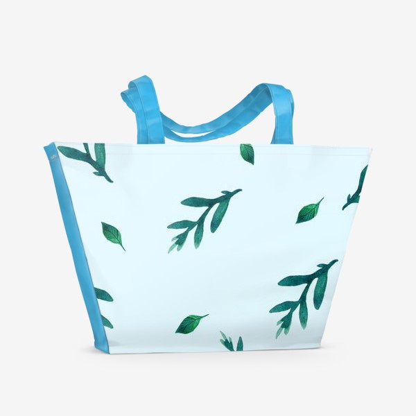 Пляжная сумка &laquo;Нежные акварельные листья&raquo;