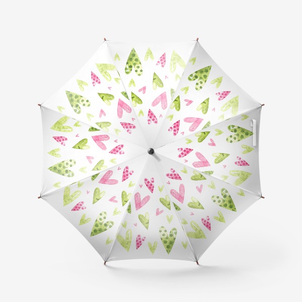 Зонт «Весенний паттерн с сердечками»