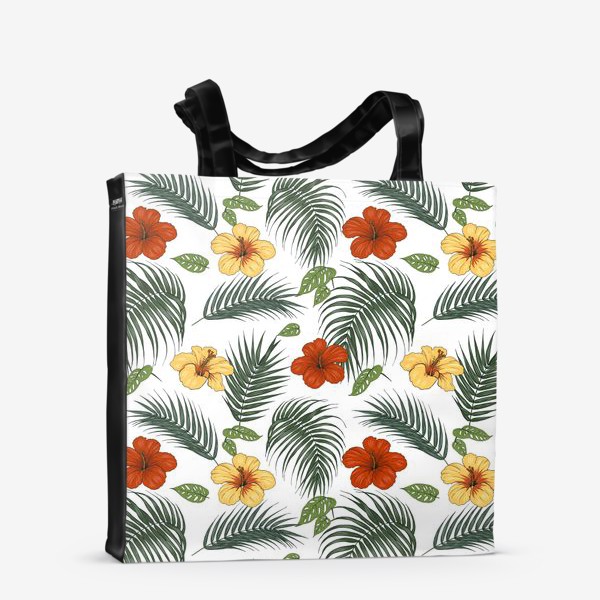 Сумка-шоппер «тропические цветы и листья»