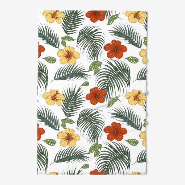 Полотенце «тропические цветы и листья»