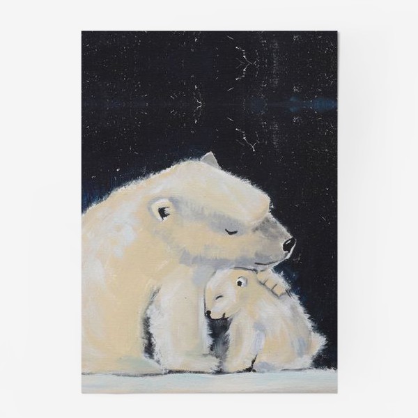 Постер «Белые медведи. Медвежонок с мамой»