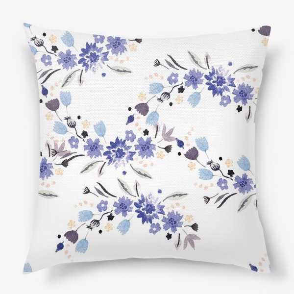 Подушка «Весенние синие цветы»
