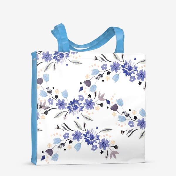 Сумка-шоппер &laquo;Весенние синие цветы&raquo;