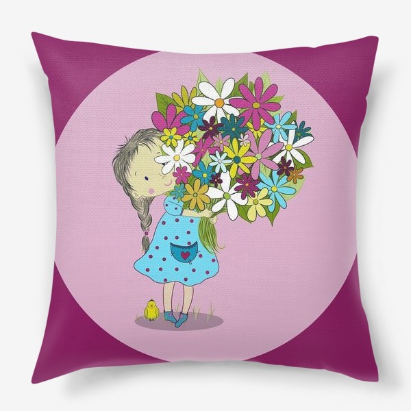 Подушка «Девочка с цветами»