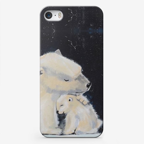Чехол iPhone «Белые медведи. Медвежонок с мамой»