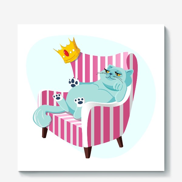 Холст «Королевская кошка в кресле»