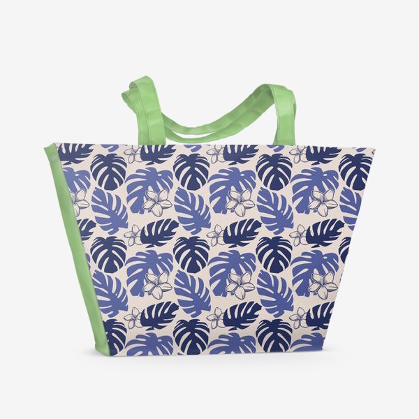 Пляжная сумка «Монстера и лилии»