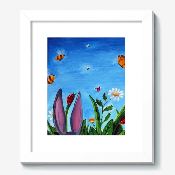 Картина «Бабочки, цветочки, жучки и УШИ на лугу»
