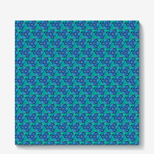 Холст « Бирюзовый геометрический паттерн. Geometric turquoise pattern»