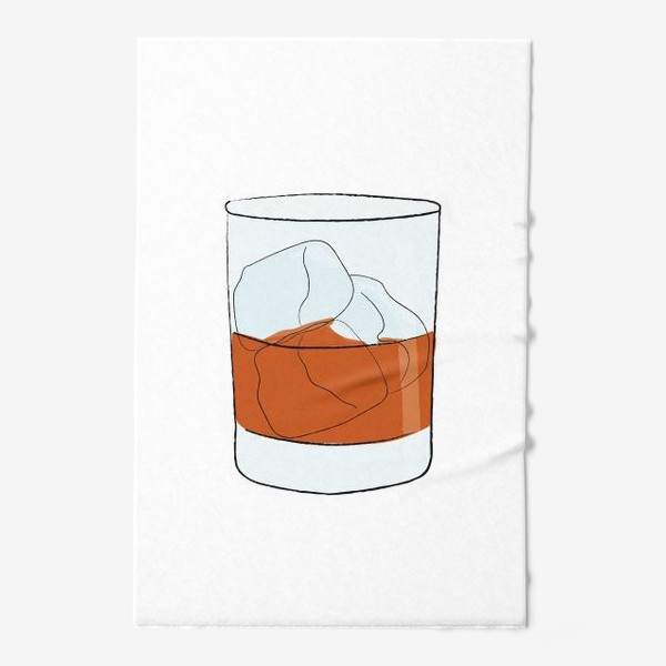 Полотенце &laquo;Виски со льдом, алкогольный напиток&raquo;