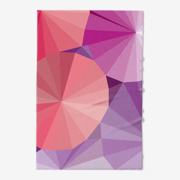 Полотенце &laquo;Объемные  фиолетовые и розовые зонтики в стиле Low Poly&raquo;