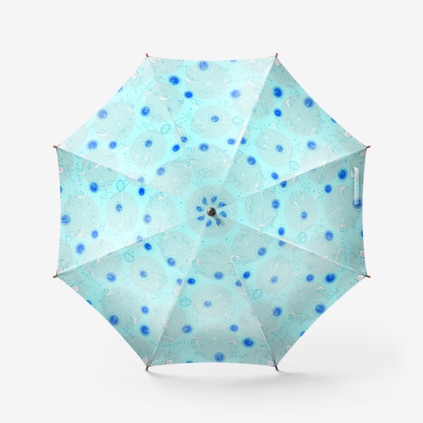 Зонт «Белка и стрелка в голубом космосе»