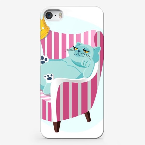 Чехол iPhone «Королевская кошка в кресле»