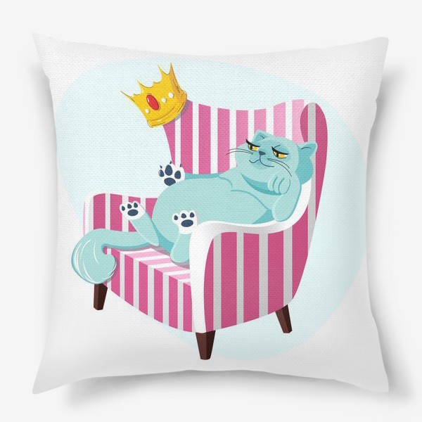 Подушка «Королевская кошка в кресле»