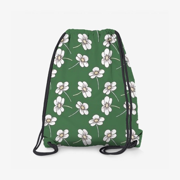 Рюкзак «Прекрасные ромашки на зелёном фоне.»