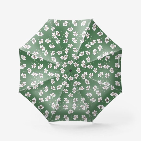 Зонт «Прекрасные ромашки на зелёном фоне.»