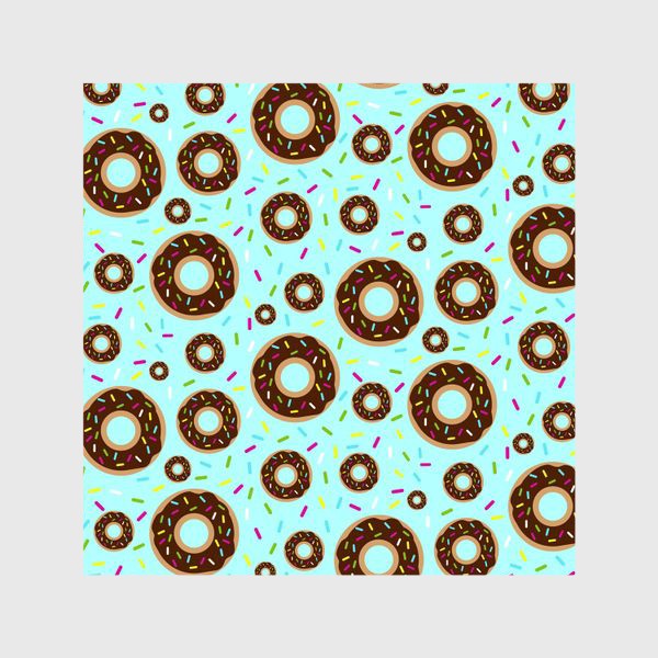 Шторы «Паттерн из пончиков с разноцветной посыпкой.  Pattern with donuts»
