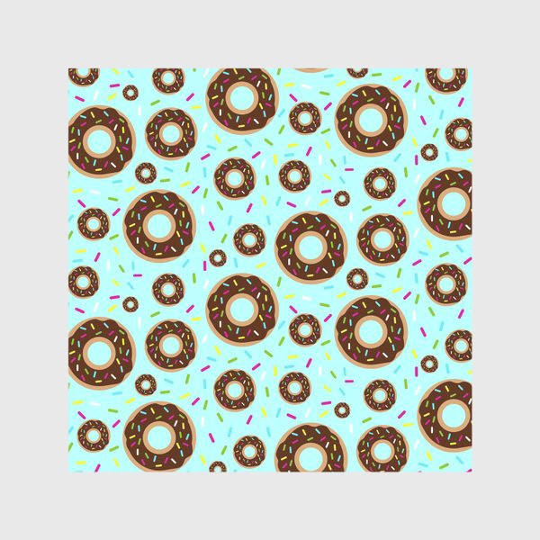 Скатерть «Паттерн из пончиков с разноцветной посыпкой.  Pattern with donuts»