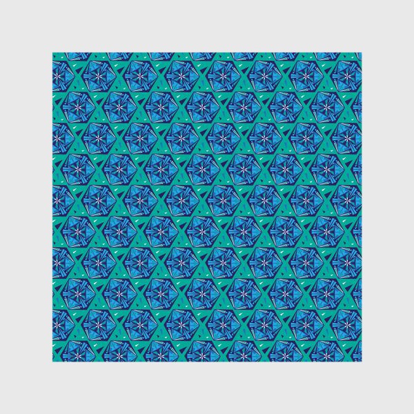 Шторы « Бирюзовый геометрический паттерн. Geometric turquoise pattern»