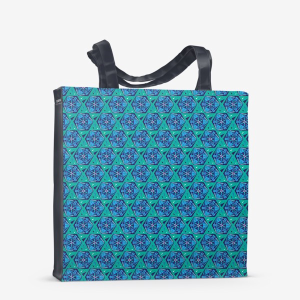 Сумка-шоппер « Бирюзовый геометрический паттерн. Geometric turquoise pattern»