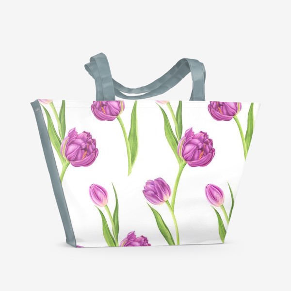 Пляжная сумка «Яркие тюльпаны»