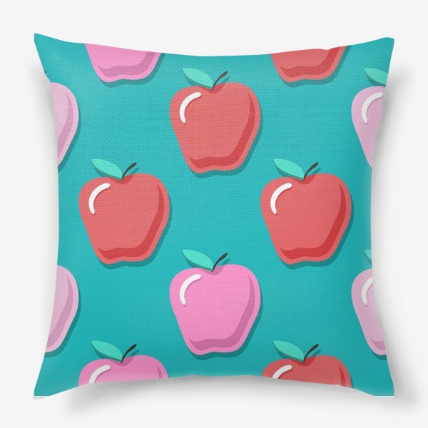 Подушка «Яблоки розовые и красные»