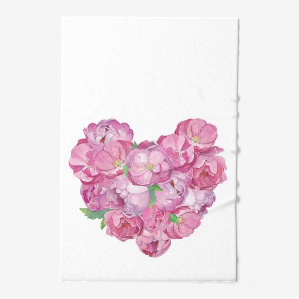 Полотенце «Pink Flower Heart»