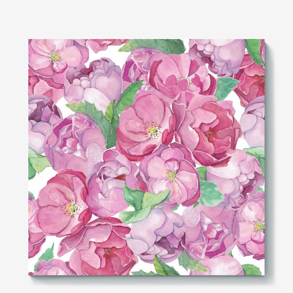 Холст «Flower Power (pink peonies&roses)»