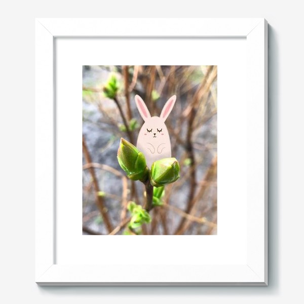 Картина «Малыш-зайчик и весенние листочки»