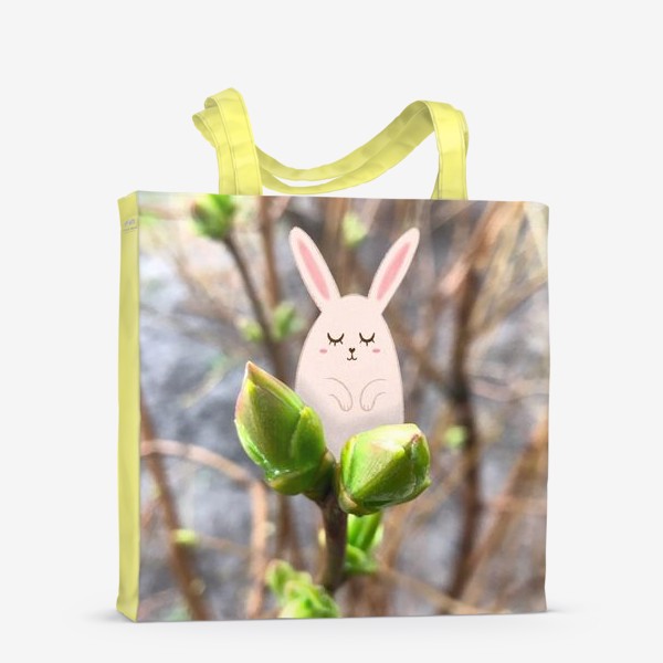 Сумка-шоппер «Малыш-зайчик и весенние листочки»