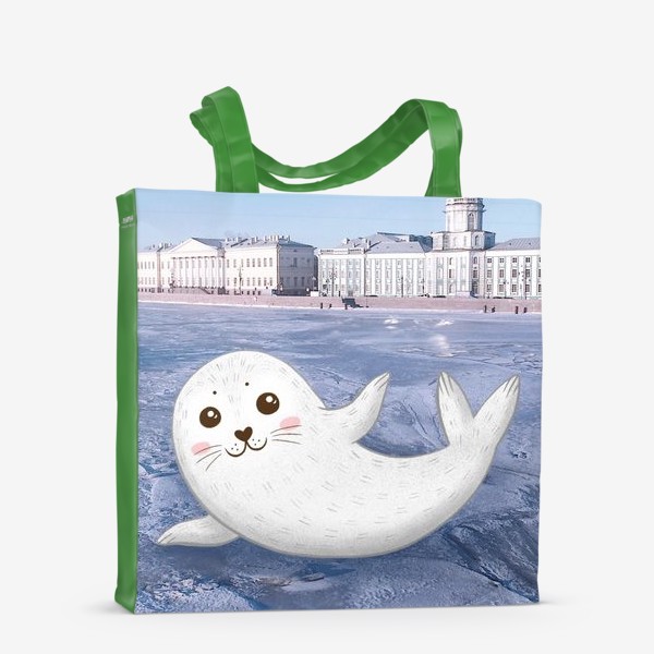 Сумка-шоппер «Милый тюлень в Санкт-Петербурге»