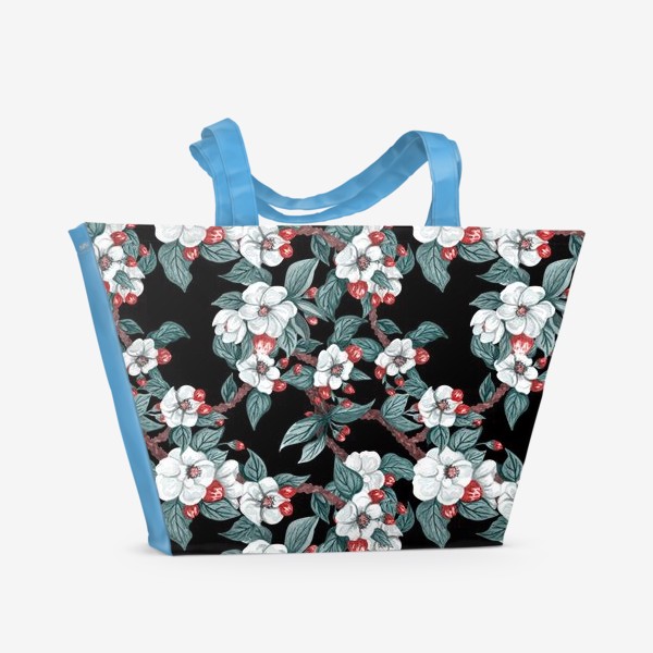 Пляжная сумка «Весеннее цветение сливы»