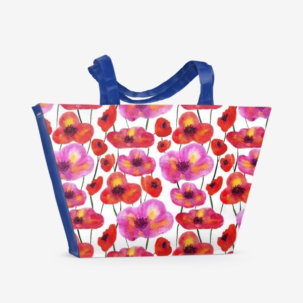 Пляжная сумка «маки цветочный узор»