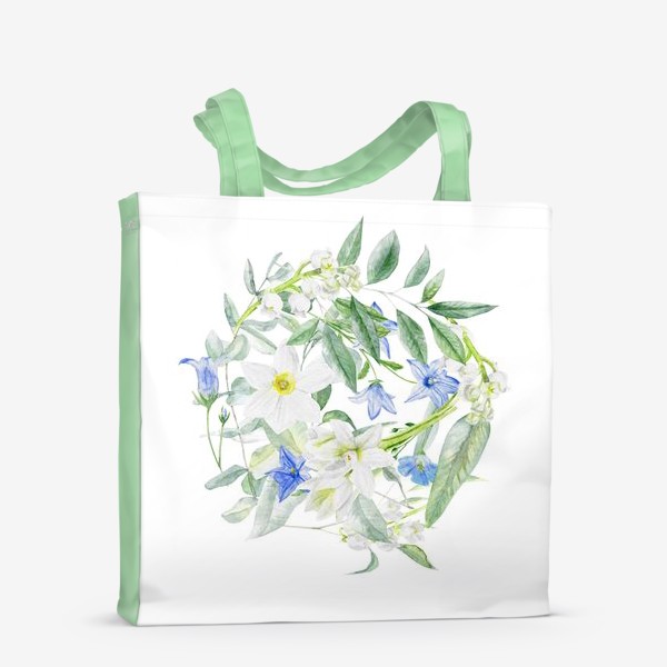 Сумка-шоппер «Весенние акварельные цветы»