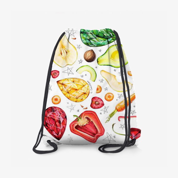 Рюкзак «Фрукты, овощи и камни веган»
