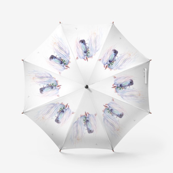Зонт «Лошадь с вплетёнными в гриву цветами»