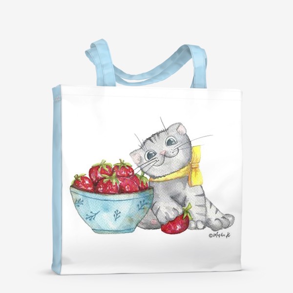 Сумка-шоппер «Котенок с ягодами»
