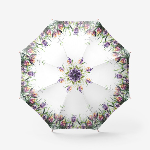 Зонт «Венок акварельных цветов»