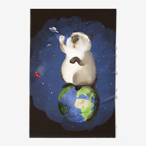 Полотенце «Кот космический защитник»