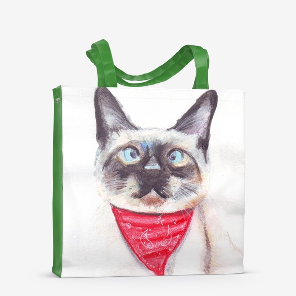 Сумка-шоппер «Сиамский кот в красном платке»