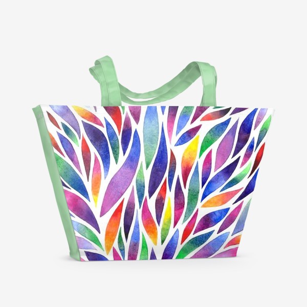 Пляжная сумка &laquo;Разноцветная акварельная абстракция&raquo;