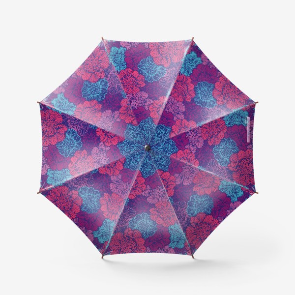 Зонт «Пионы графический паттерн»