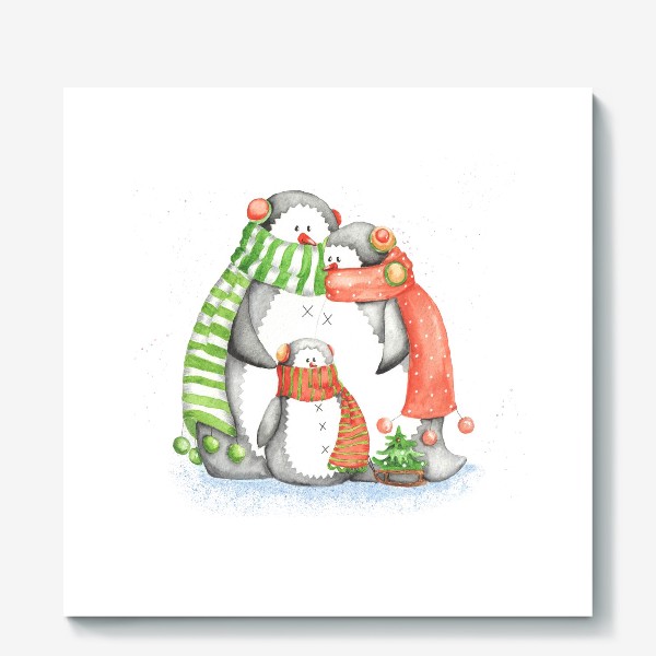 Холст «Снеговики - Пингвины.2»
