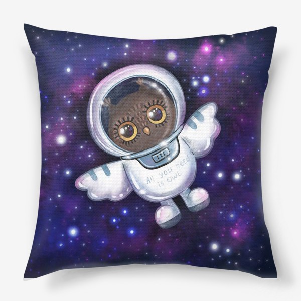 Подушка «Совушка в космосе»
