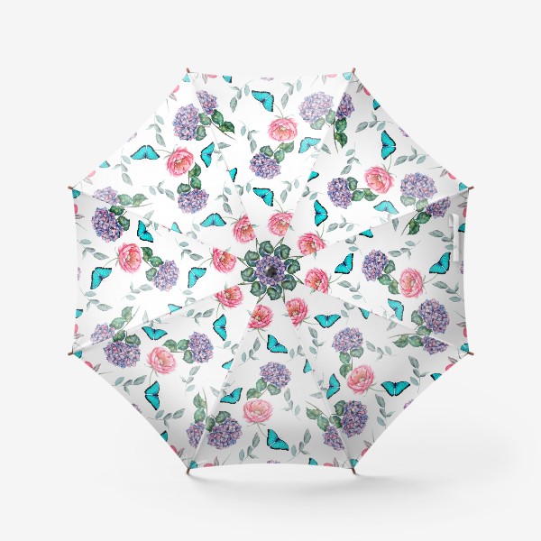 Зонт «Весенняя. Гортензия/ Пионы/Бабочки»