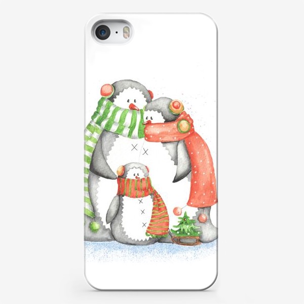 Чехол iPhone &laquo;Снеговики - Пингвины.2&raquo;