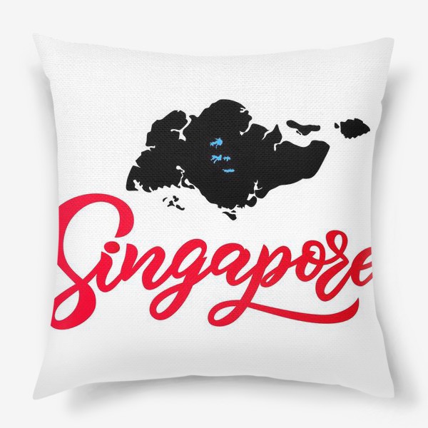 Подушка «Singapore с силуетом карты»