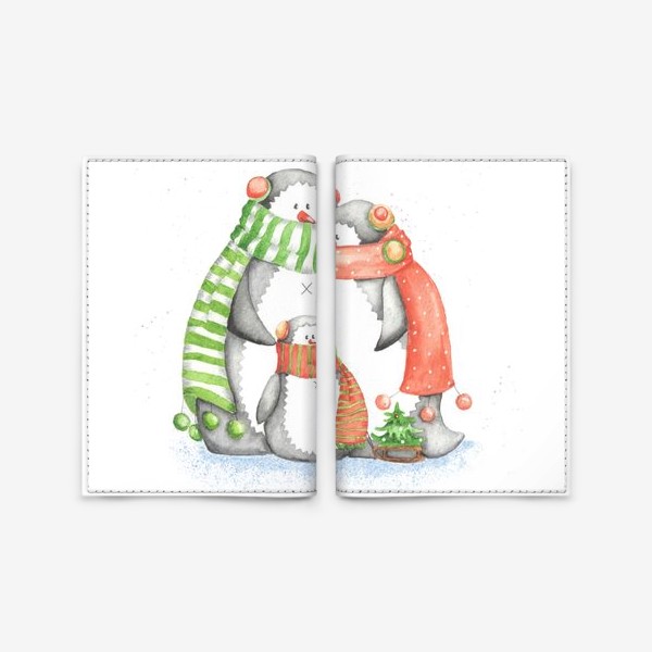 Обложка для паспорта «Снеговики - Пингвины.2»